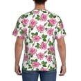 thumbnail image 3 of Vsdgher Rose Flowers Print Men's Dry Fit Mesh Athletic Shirts Moisture Wicking Tennis T-Shirt Tops, 3 of 9