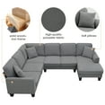 thumbnail image 3 of Harper & Bright Designs Convertible Modular Sectional Sofa with Chaise and Recliner, U Shaped Couch 7 Seat Fabric Sleeper Sofa for Living Room, Dark gray, 3 of 16