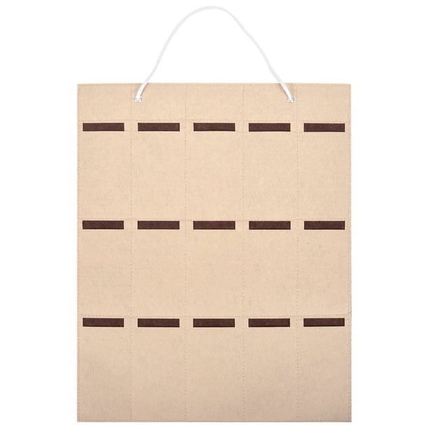 Gafas Organizador Gafas de Sol Organizador Almacenamiento Bolsa Colgante Gafas de Sol Gafas Pantalla Montaje en Pared Organizador 15 Ranura Soporte para Gafas Beige MarróN
