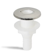 Five Oceans White Nylon/Stainless Steel Thru-Hulls with stud for hose, 3/4 inches FO2558