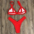 thumbnail image 6 of Beach Vacation Outfits Women Sexy Thong Bikini Swimsuit Cheeky High Waisted Push Up Bikini Set High Cut Triangle String 2 Piece Bathing Suit, 6 of 7