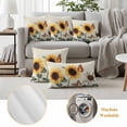 thumbnail image 6 of Sunflower Pillow Covers 2 Pack Summer Floral Bee Pastoral Style Vintage Background Pillowcase Waterproof Outdoor Throw Pillow Cover for Patio Balcony Rectangular Cushion 20”x12”, 6 of 9