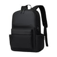 thumbnail image 4 of Mochila Oxford para computadora portátil con puerto de carga USB, bolso de mano impermeable, organizador para computadora, para la escuela, el trabajo Negro, 4 of 8