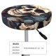 thumbnail image 4 of Disketp Vintage Leaf Flower Skull Funda Redonda para Taburete, Funda de Cojín para Silla de Bar Suave y Elástica-13 inch, 4 of 7