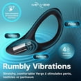 thumbnail image 6 of We-Vibe Verge 2 Rechargeable Silicone Vibrating Ring for Men, App Control, Waterproof, 10 Modes, Slate, 6 of 6