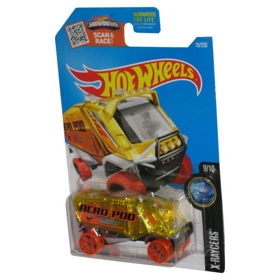 Hot Wheels X-Raycers 9/10 (2015) Yellow Aero Pod Die-Cast Toy Car 19/250