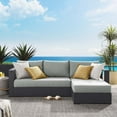 thumbnail image 2 of Modular Lounge Sectional Sofa Set, Grey Gray, Aluminum Metal, Outdoor Patio Balcony Cafe Bistro Garden Hospitality Restaurant, Modern Contemporary HB36631, 2 of 7