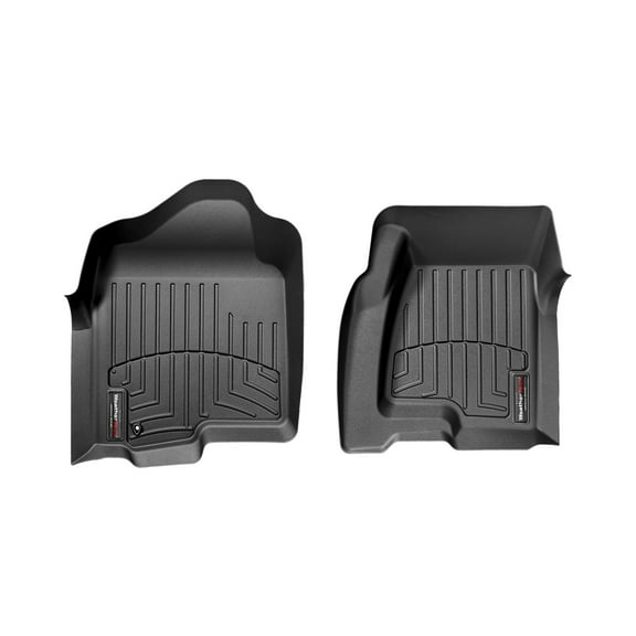 WeatherTech Custom Fit FloorLiners compatible with Silverado, Tahoe, Escalade ESV, Avalanche, Escalade EXT - 1st Row (Driver & Passenger), Black