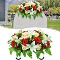 thumbnail image 2 of Aoyunhp Cemetery Flower Saddle,Artificial Cemetery Saddle,Grave Flowers for Cemetery,Outdoor Tombstone Memorial Decorations,Memorial Arrangement Decor for Cemetery Top Ornament, 2 of 5
