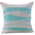 thumbnail image 1 of The HomeCentric Cushion Cover For Couch Pillow Covers Decorative Pillow Covers Pack of 2 18x18 inch (45x45 cm) Blue Silk Throw Pillow Covers Handmade Pillow Covers Style Abstract - Freezed In Time, 1 of 3