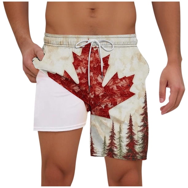 Pantalones Cortos para Hombre de Cintura Elástica con Bolsillos Pantalones de Playa de Impresión Casual, Poliéster Ligero de Moda para la Primavera Verano Al Aire Libre Y el Uso Diario
