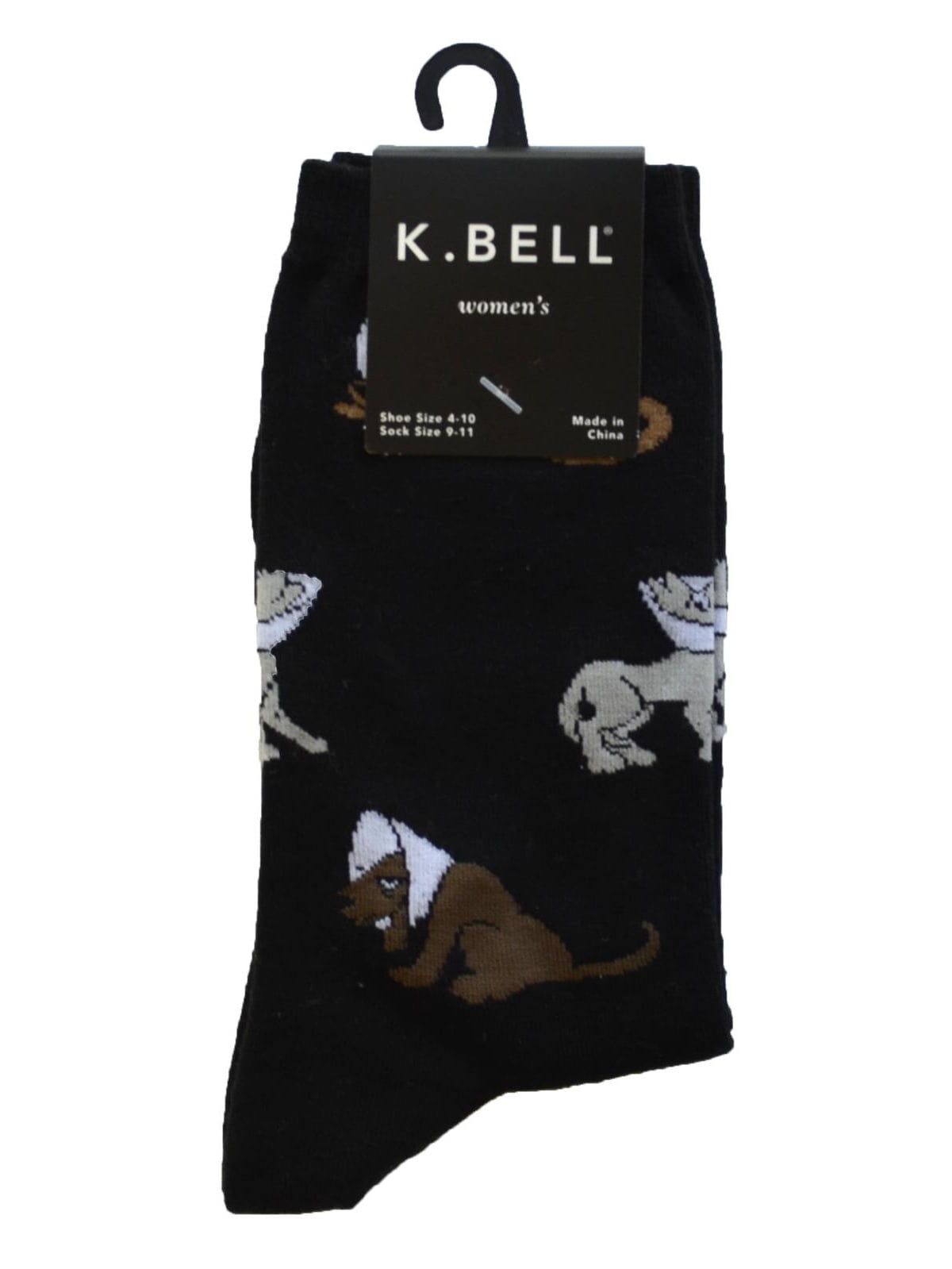 K. Bell Womens Cotton Blend Novelty Crew Socks, KBWF15H00101, 911