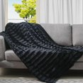 thumbnail image 2 of Cheer Collection Faux Fur Throw Blanket – Plush Blanket for Couch and Bed, Soft Throw Blanket, Cozy & Fluffy Fur Blanket for Snuggling, Gifting & Home Décor, Machine Washable, 60" x 50", Black, 2 of 4