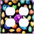 thumbnail image 3 of Metal Light Switch Plate Cover Colorful Multi-Shape Jewels DIA002, 3 of 13