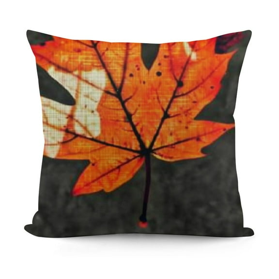 YINGXI Set of 2 Black Orange Decorative Throw Pillow Cover Case Home Living Room Bed Sofa Car Cotton Linen Square 12x12in