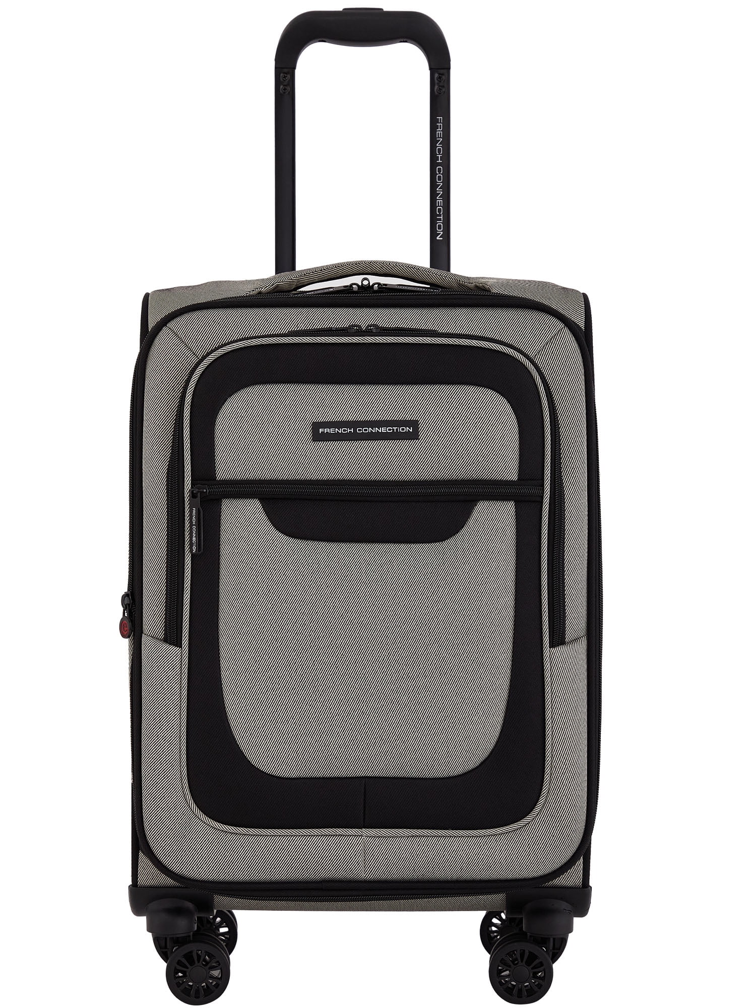 French Connection 3pc Expandable Rolling Softside Luggage Set, Whitecap Gray