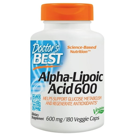 Doctor's Best - Acide Alpha-Lipoïque 600 Mg. - 180 Gélules Végétariennes