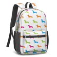 thumbnail image 2 of Dachshund Rainbow White Pattern 17" Waterproof Oxford School Backpacks for Teens, S-Shape Padded Straps, for School, Travel, Hiking, Camping, 2 of 5