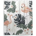 thumbnail image 2 of FREEAMG Palm Flamingo Shower Curtain Waterproof Washable Bathroom Shower Curtain Polyester Cloth Fabric Bathroom Decor Set with 12 Hooks, 60x72 inches, 2 of 6