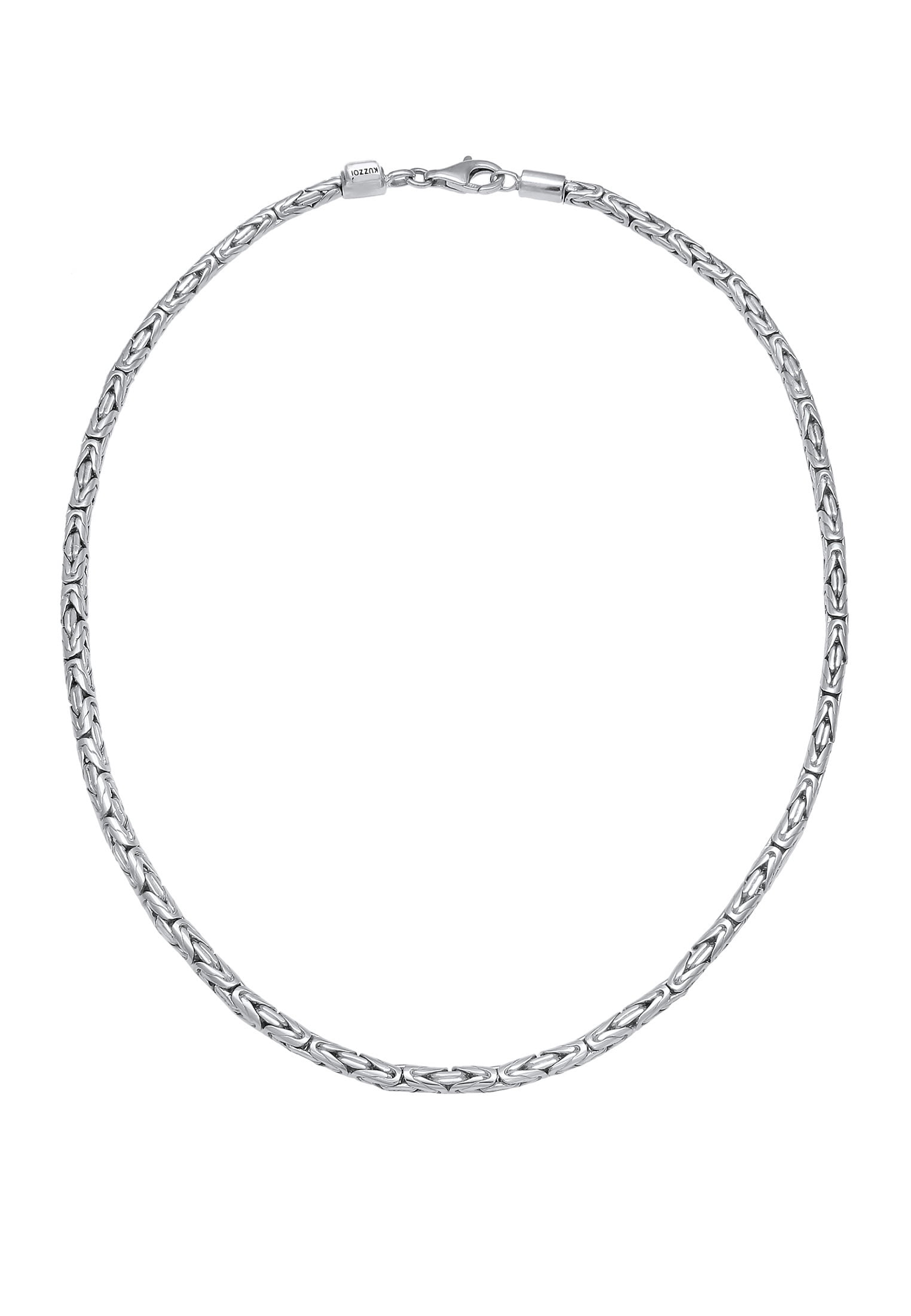 KUZZOI Men 0.16" Byzantine Link Chain Necklace 925 Silver 20 - 24 inch