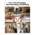 thumbnail image 2 of VEVOR 3-in-1 Shop Vac, 8 Gallon Wet Dry Shop Vacuum, 4.5 Peak HP Portable Vacuum Cleaner with Blower, Dual-Filter, 1350W Input Power, 1.25in x 7ft Hose, 9.8ft Cord, 2 of 9
