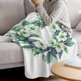thumbnail image 3 of Sage Green Botanical Blanket Soft Cozy Warm Throw Blanket for Couch, Plush Fuzzy Flannel Fleece Blankets for Sofa, Spring Summer Floral Bed Blankets Lightweight Gifts for Women, 30"x40", 3 of 9