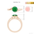 thumbnail image 4 of ANGARA Natural Classic Round 1.2 ct Emerald Solitaire Bypass Engagement Ring in 14K Rose Gold for Women (Size-7mm) | May Birthstone, Anniversary, Jewelry Gift for Women | Natural Emerald Ring, 4 of 9