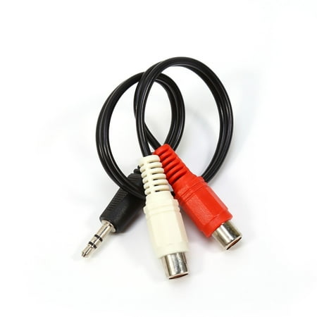 Cd Player Rca Out 0.25 Meter RCA Audio Cable 3.5mm Male to 2 RCA Female Stereo Adapter RCA Cable for HDTV PC MP3 CD Player ()