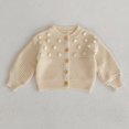thumbnail image 1 of ML Style Solid Color Long Sleeve Cardigan Coat Infant Baby Girl Knitting Cardigan Sweater Autumn Spring Children Clothes, 1 of 7
