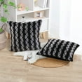 thumbnail image 4 of Home Soft Things Ballys Faux Fur 2 Piece Throw Pillow Cover Set - Black - 26" x 26", 4 of 8