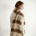 thumbnail image 4 of Premium Winter Scarf for Women - Stylish Color-Blocked Stripes, Couple's Design, Warm & Thick Shawl Wrap, 4 of 4