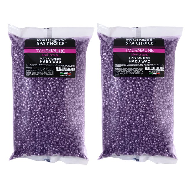 Wax Beads Waxness Spa Choice, semicremoso de turmalina, 1 kg x 2