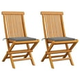 thumbnail image 5 of vidaXL Patio Chairs Outdoor Bistro Folding Chair with Cushions Solid Wood Teak, 5 of 21
