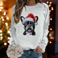 thumbnail image 2 of Fiaer Crew Neck Women Christmas Sweatshirts Long Sleeve Fog Printed Tops Plus Size Casual Fashion Fall Cozy Pullover Light Gray L, 2 of 6