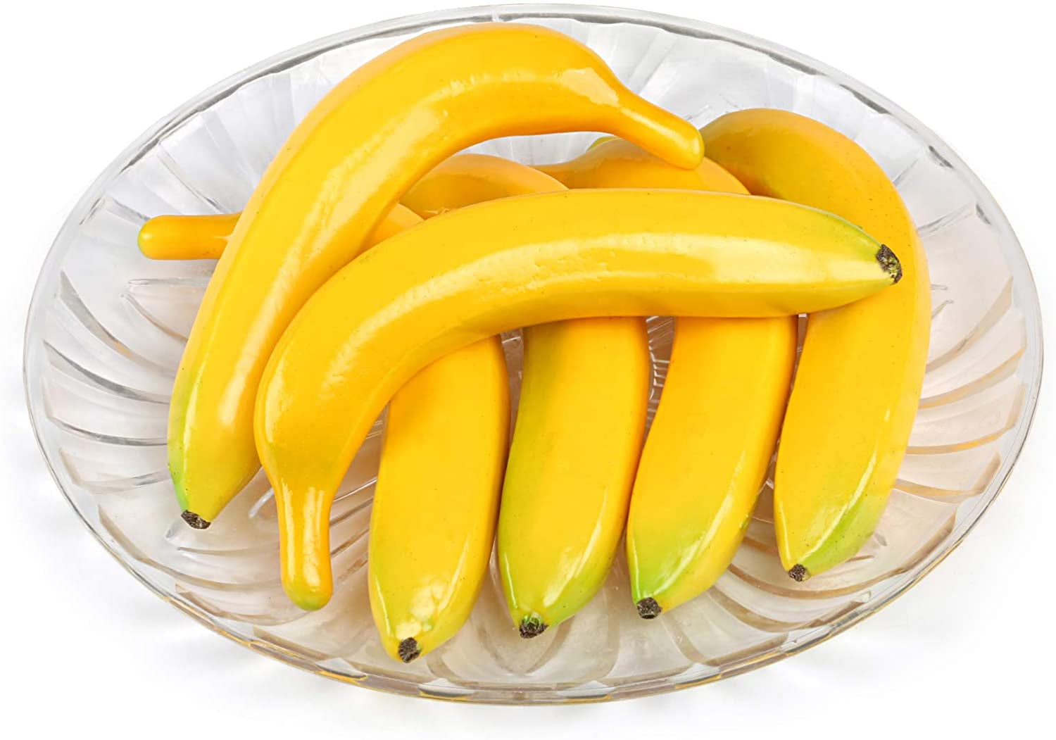 Naler 6Pcs Artificial Fruit Bananas Plastic Fake Banana for Home Kitchen Party Decoration,7.5"x1