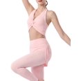 thumbnail image 3 of Women's Halter Twist Front T-Back Cropped Sports Tank Top Pink S, 3 of 8