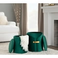 thumbnail image 6 of Dahlia Contemporary/Glam Nesting Ottoman Set Green Velvet with Gold Accents by, 6 of 6
