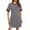 Gray, variant on Dianli 2PC Women Short Sleeve Round Neck Pajama Set With Pockets Soft Breathable Short Sleeve Top With Elastic Waist Pants Home Lounge Sleepwear Comfortable Easy Care
