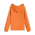 thumbnail image 6 of Povozer Girls Oversized Full Zip Hoodie,Girls Fleece Pullover Hooded Sweatshirt Hoodie For Teen Girl Winter Button Jacket Coat With Pocket Girls Fashion Size 13-14 Years,Orange, 6 of 6