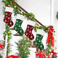 thumbnail image 5 of Adorno navideño de medias a cuadros de búfalo con puños de felpa para decoraciones navideñas para fiestas MFZFUKR CPB-SSW08-1, 5 of 5