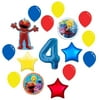 Elmo Sesame Street 4th Birthday Party 16 Piece Supplies Balloon Decoration Bouquet Set