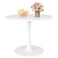 thumbnail image 4 of Cvortll Round Dining Table, 31" Elegant Tulip Table Round with MDF Tabletop and Metal Base, Kitchen Living Room Home Office, White, 4 of 11