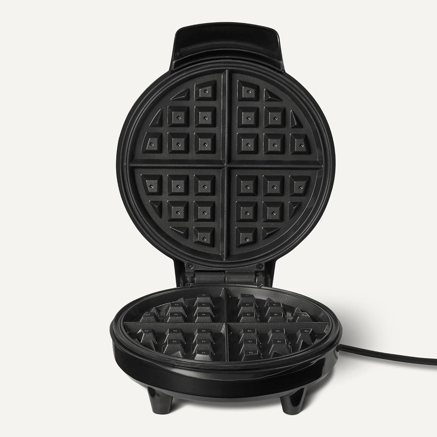 Waffle Iron, Mini Belgian Waffle Maker with Round 8-Inch Ceramic Nonstick Plate, Adjustable Browning Control, Cool Touch Handle, Vertical Storage, 8 Inches, Black