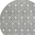 thumbnail image 4 of 8' Gray And Light Gray Round Geometric Washable Indoor Outdoor Area Rug, 4 of 5