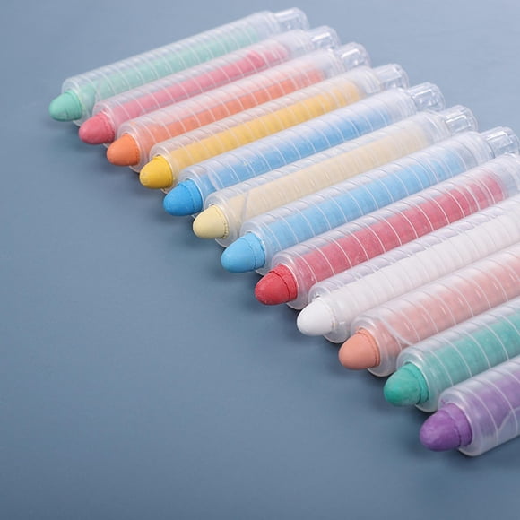 12 Colors Sidewalk Chalks for Kids Art Dustless Chalks for Blackboard School