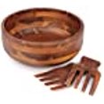 thumbnail image 3 of Acacia Wood Salad Bowl with 2 Wooden Hands, Large Mixing Bowl for Fruits, Salad, Cereal,Cornflake,Pasta 11" Diameter x 4.5" Height, 3 of 10