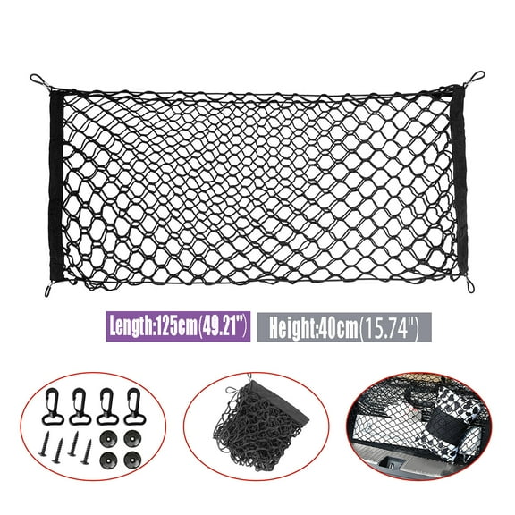 HMCYCI Rear Trunk Envelope Style Mesh Cargo Net for Jeep Gladiator Wrangler 2020-2023