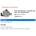 thumbnail image 2 of Power Steering Pump - Compatible with 2006 - 2011 Honda Element 2007 2008 2009 2010, 2 of 2