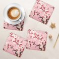 thumbnail image 6 of Coasters for Drinks Bar Beer,Set of 4 ,Square Wooden Housewarming Gift,Cherry Blossom Mural In The Style Of Chinese Art, 6 of 6