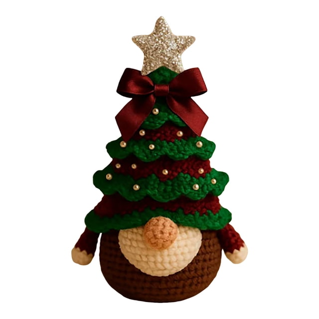 YWIYIUD 6IN DIY Crochet Christmas Tree Kit Santa Doll How To Crocheting Kits Beginners Easy Learn To Crochet Christmas Plush Craft Decor Ornament Holiday Xmas Decorations